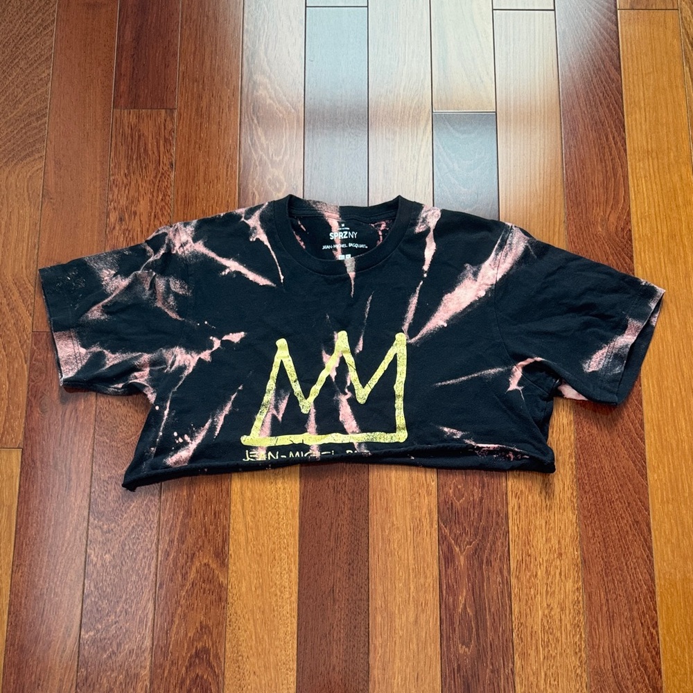Women’s Black and Pink Crown Tee